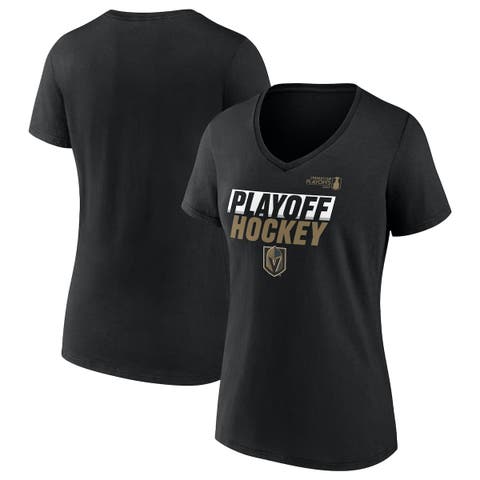 Women's Fanatics Black Vegas Golden Knights 2025 Stanley Cup Playoffs Breakout V-Neck T-Shirt
