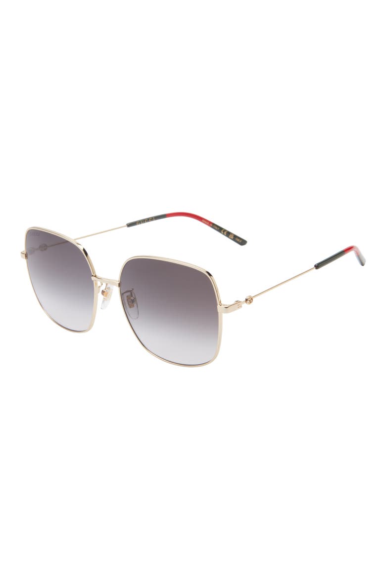 59mm Square Sunglasses, Alternate, color, GOLD GOLD GREY
