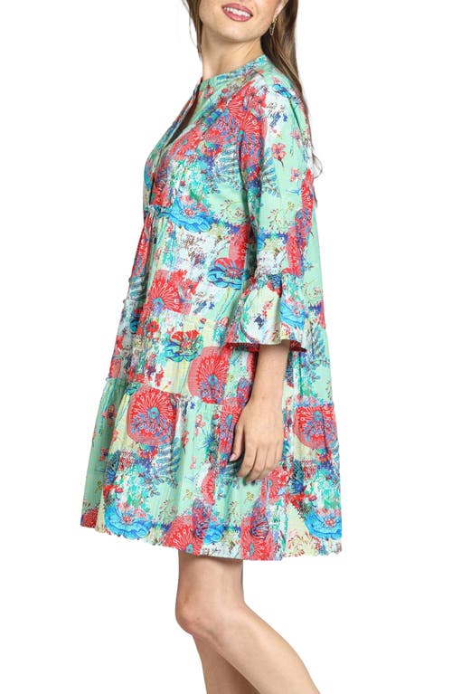 Apny Mix Print Tunic Dress In Multi