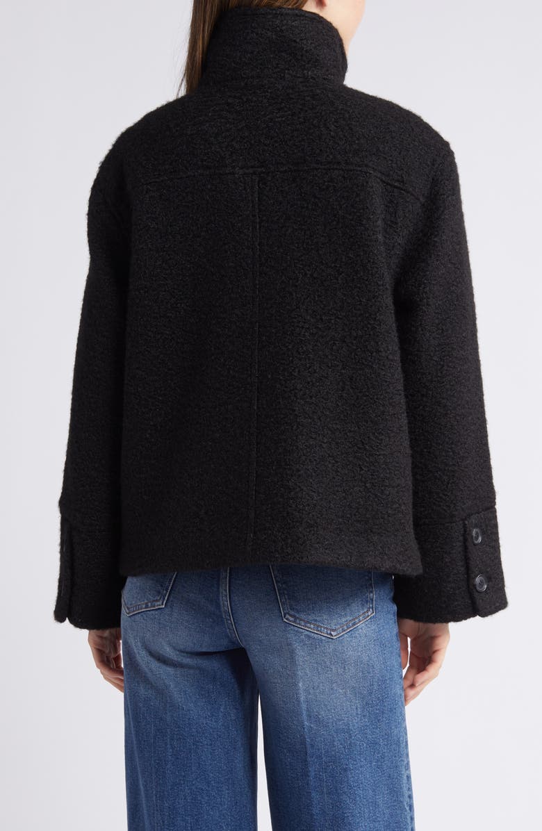 Sam Edelman Stand Collar Pressed Bouclé Jacket, Alternate, color,