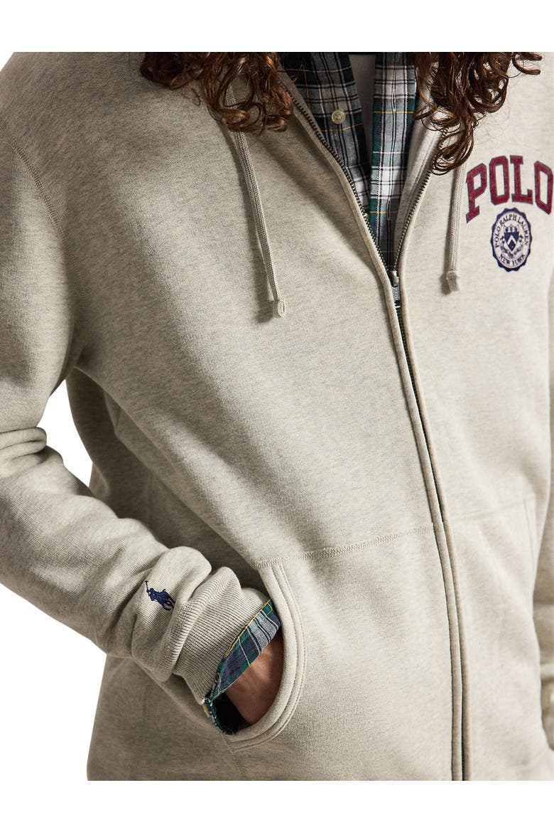 Big & Tall Varsity Zip-Front Hoodie, Alternate, color, LT SPORT HEATHER