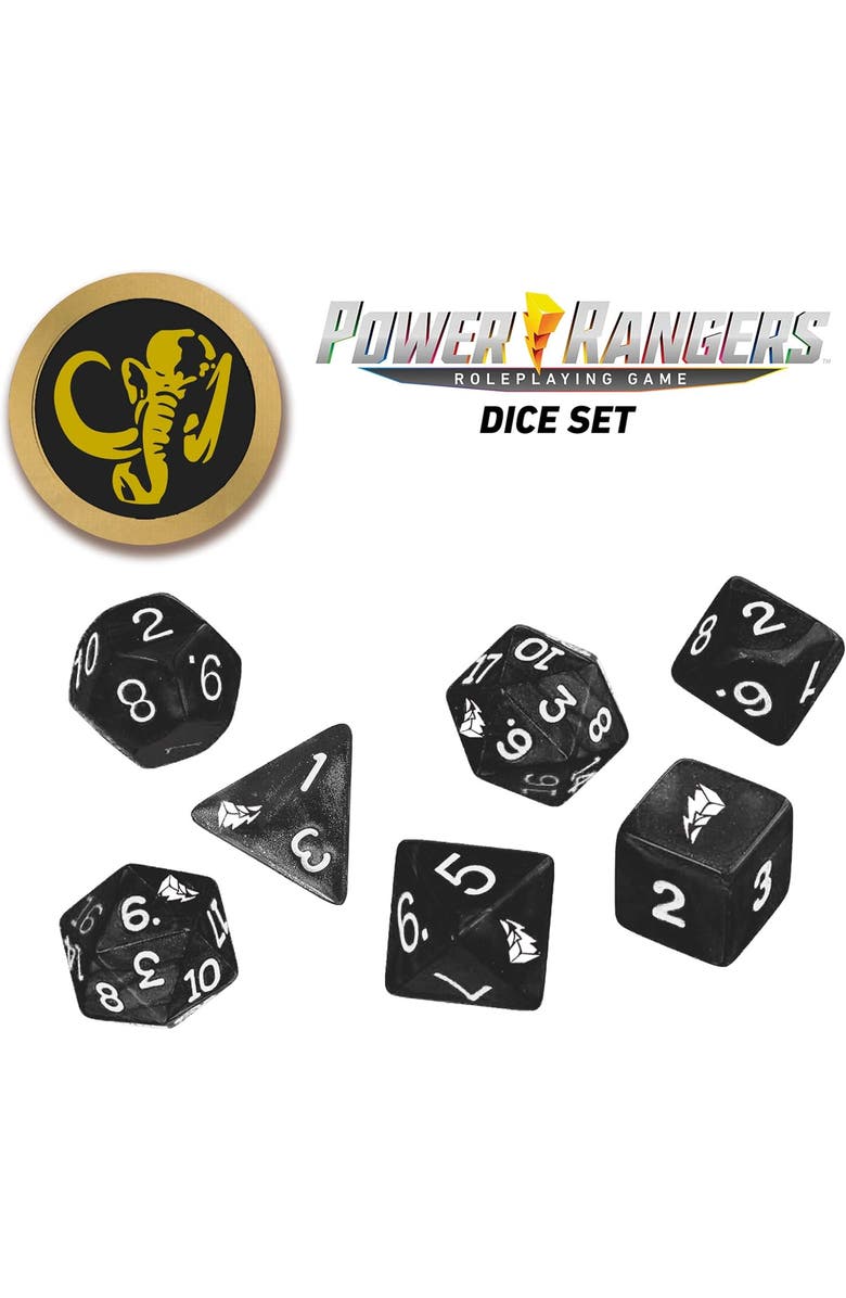 Renegade Game Studios Power Rangers Roleplaying Game Black Dice Set, Alternate, color, Black