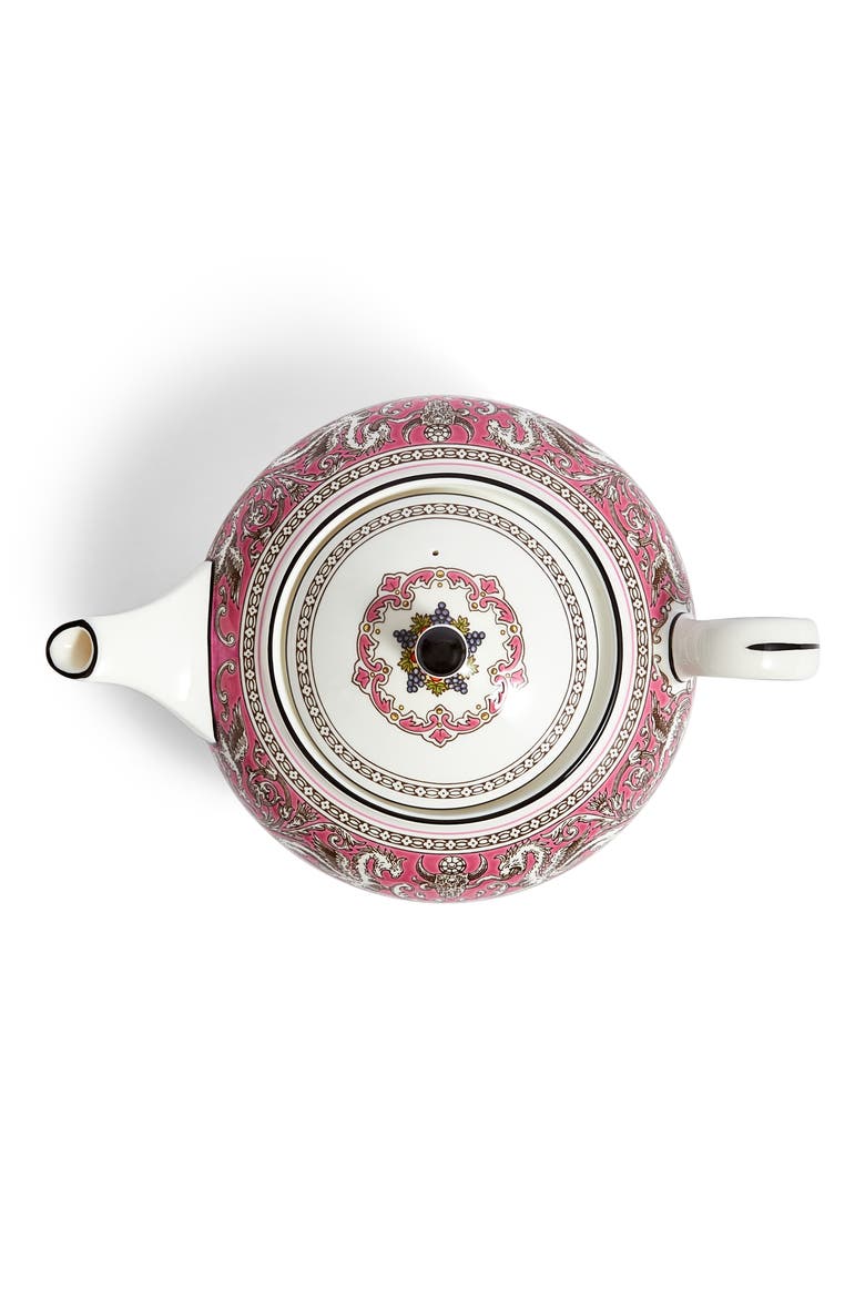 Florentine Bone China Teapot, Alternate, color, FUCHSIA