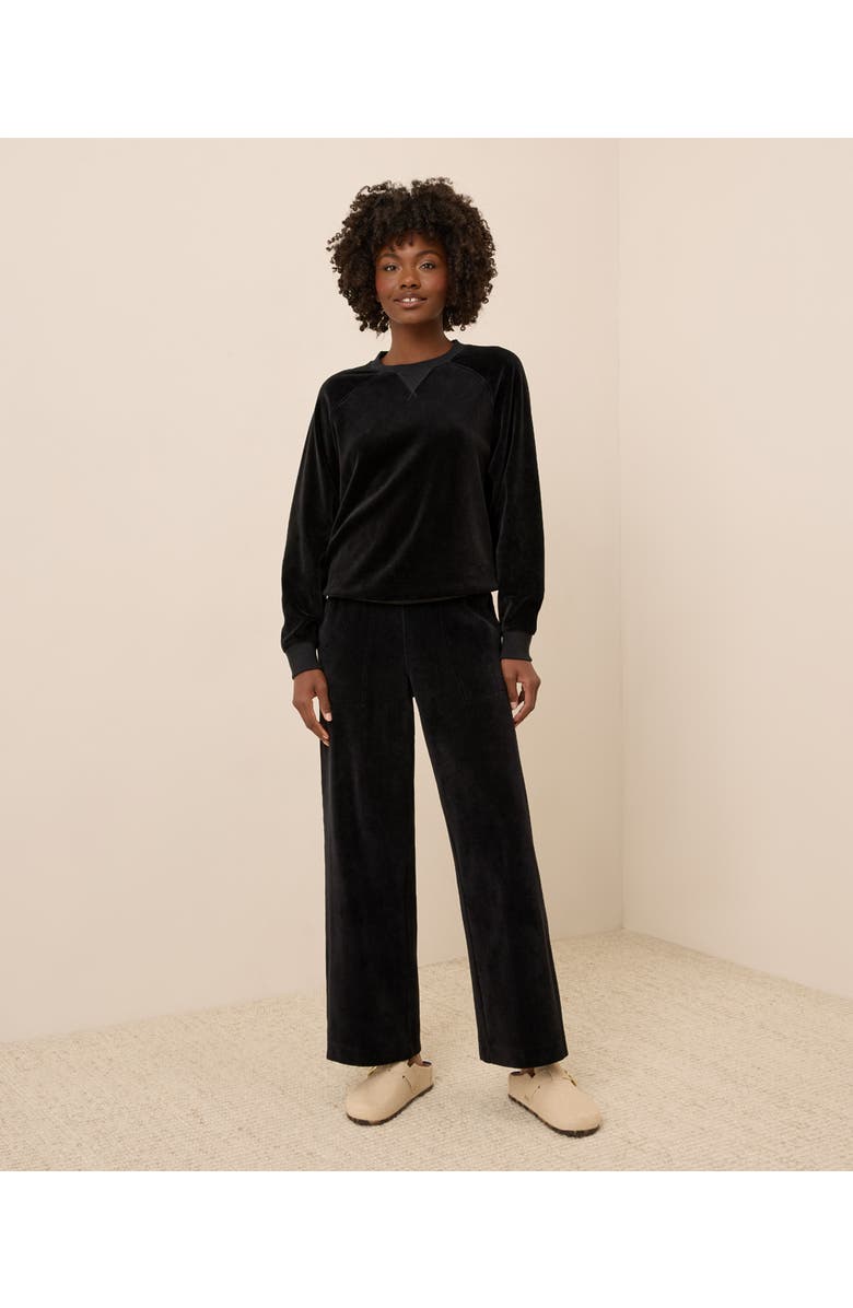 Pact Pure Velour Crew Sweatshirt, Alternate, color, Black