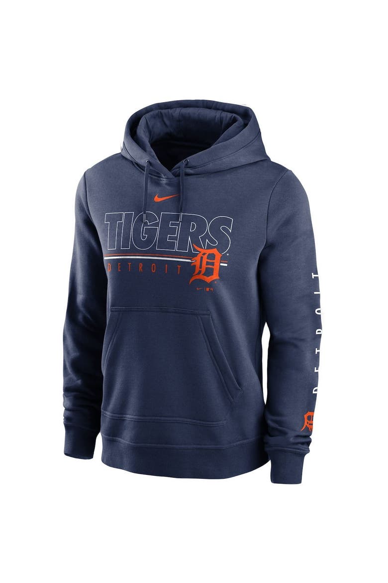 Women's Nike Navy Detroit Tigers Team Outline Club Pullover Hoodie, Alternate, color, Navy