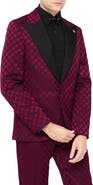 Twisted Tailor Papatya Slim Fit Burgundy Jacquard Suit Jacket