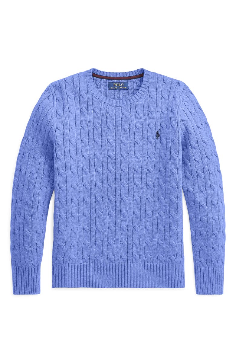 Polo Ralph Lauren Kids' Cable Combed Cotton Crewneck Sweater, Main, color, 