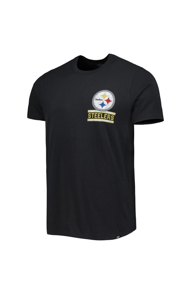'47 Men's '47 Black Pittsburgh Steelers Open Field Franklin T-Shirt, Alternate, color, Black