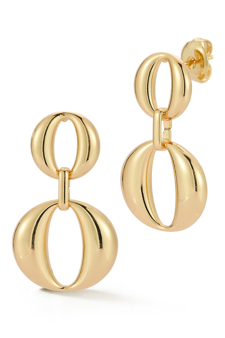 Double Drop Earrings, Main, color, GOLD