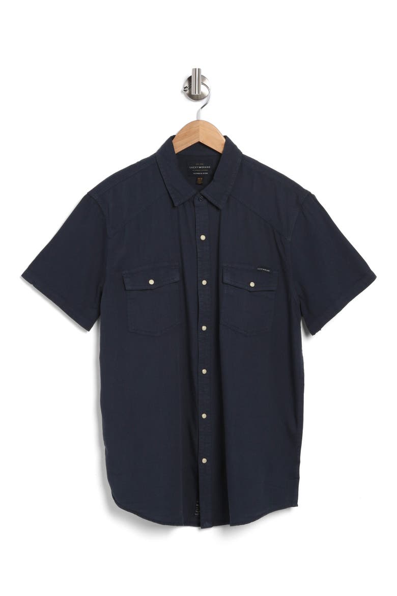 Western Short Sleeve Shirt, Alternate, color, MIDNIGHT NAVY