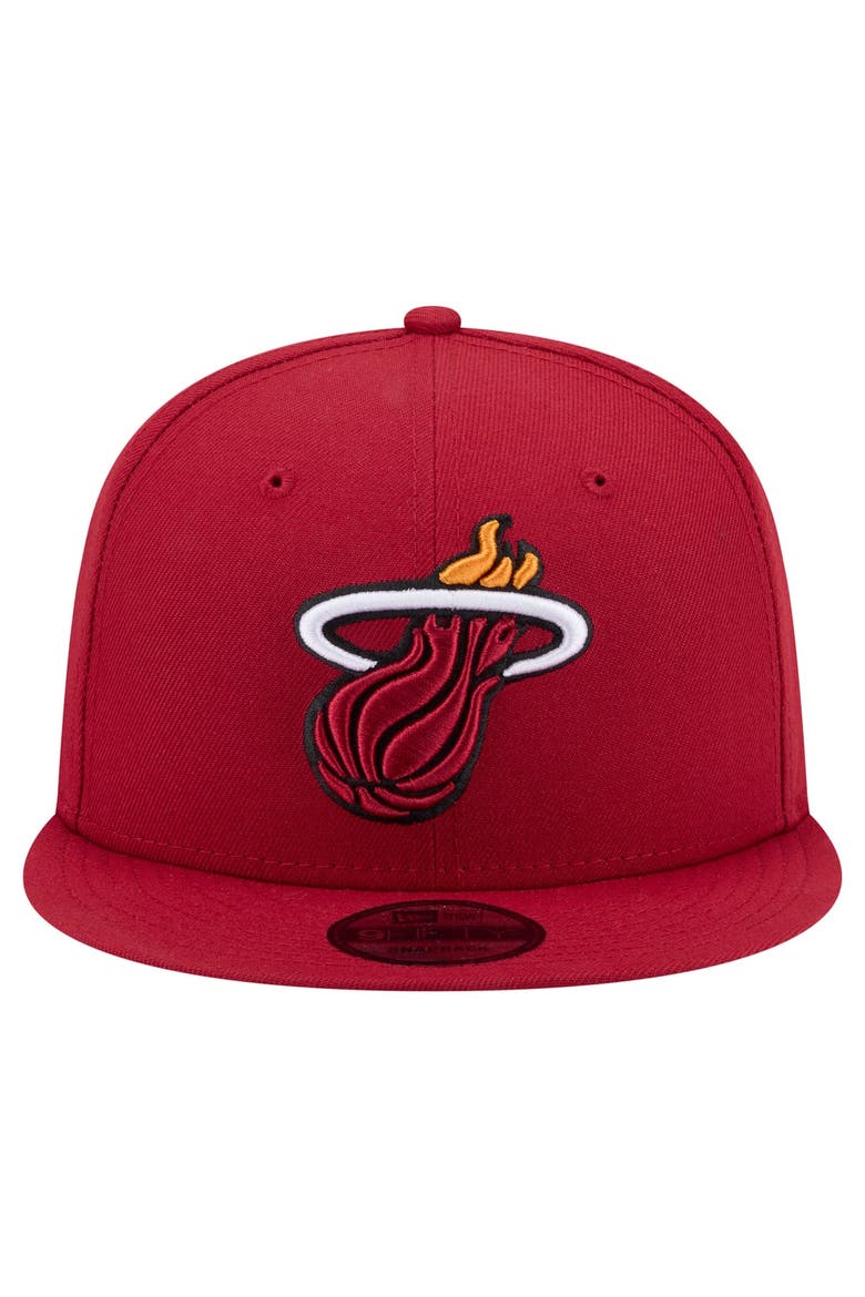 Men's New Era  Red Miami Heat Team 9FIFTY Snapback Hat, Alternate, color, Red