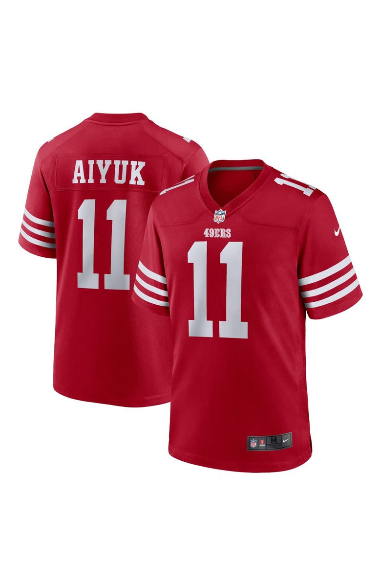 Nike Men's Nike Brandon Aiyuk Scarlet San Francisco 49ers Team Player Game Jersey, Main, color, Scarlet