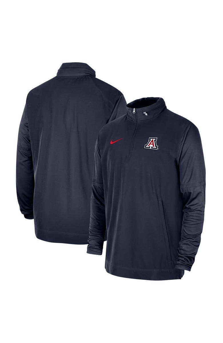 Nike Men's Nike Navy Arizona Wildcats 2023 Coach Half-Zip Hooded Jacket, Main, color, 