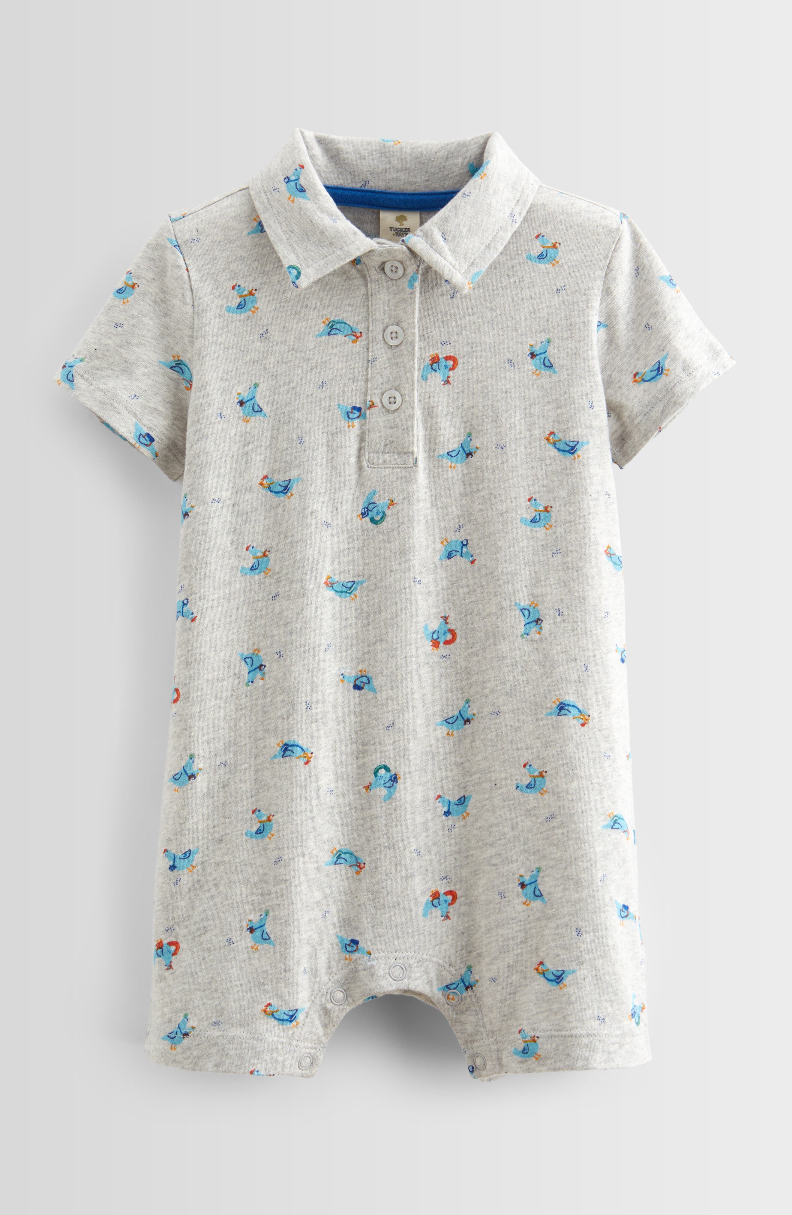 Tucker + Tate Print Cotton Polo Romper