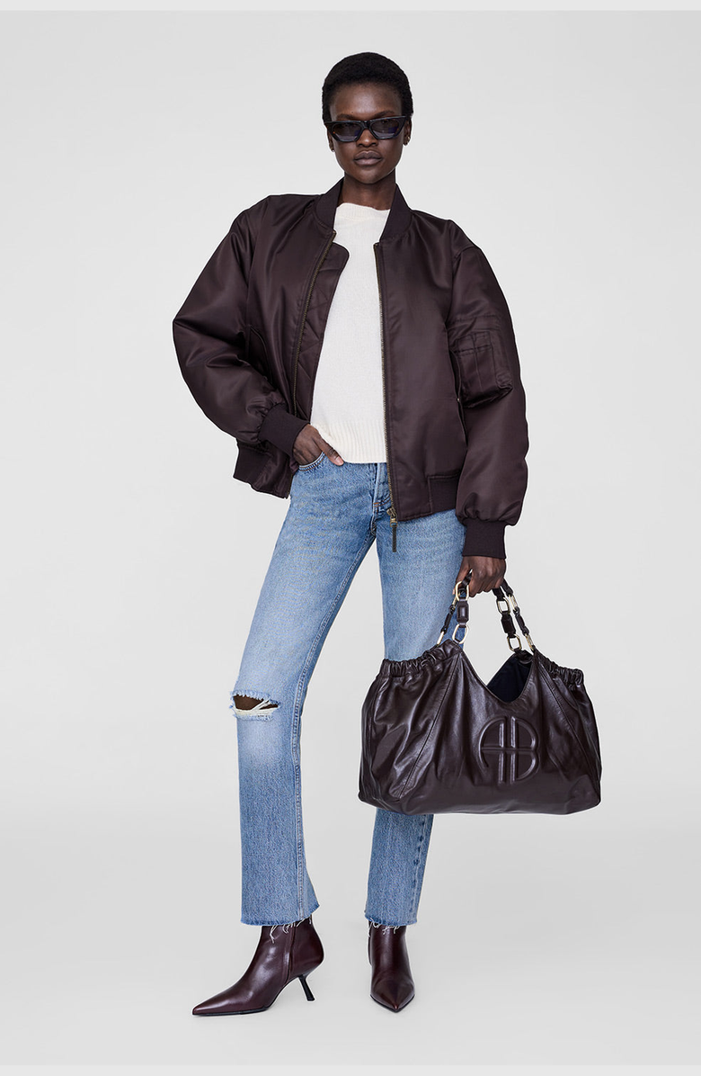ANINE BING Leon Bomber, Main, color, Deep Brown