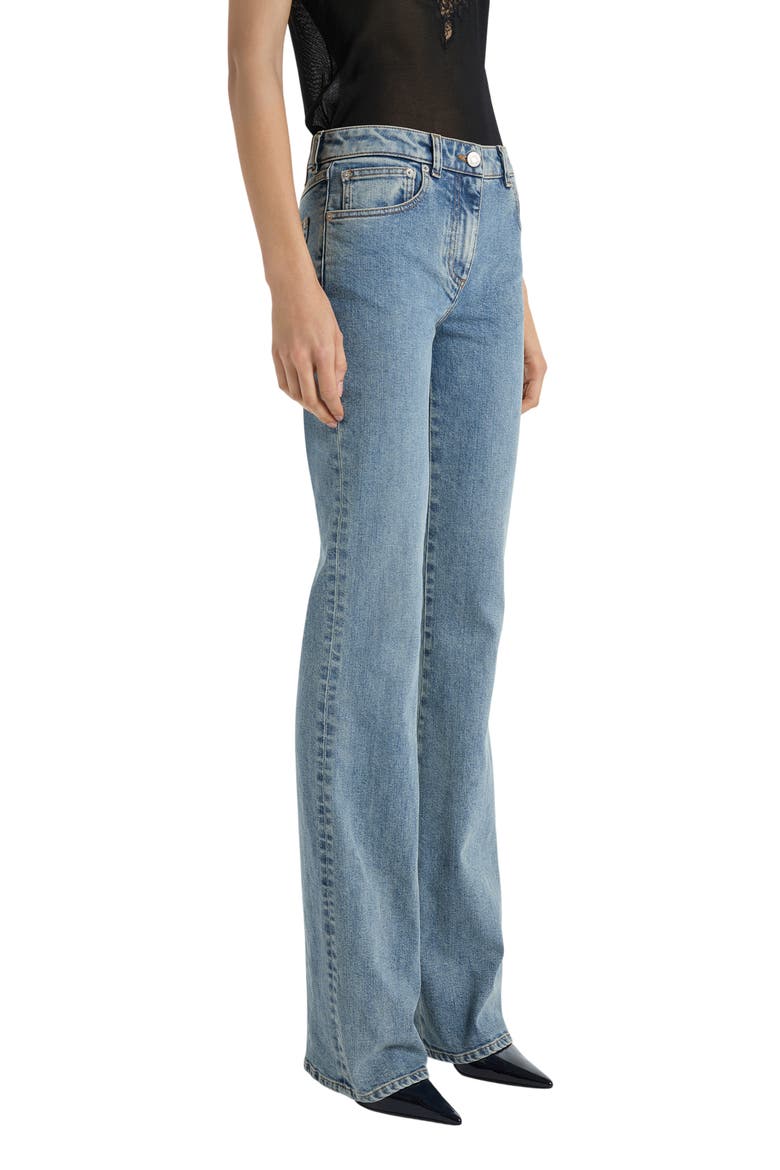 Straight-Leg Faded Denim Jeans, Alternate, color, blue