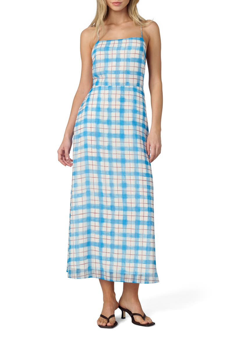 The Charlie Midi Dress, Main, color, BLUE/ RUST CHECK