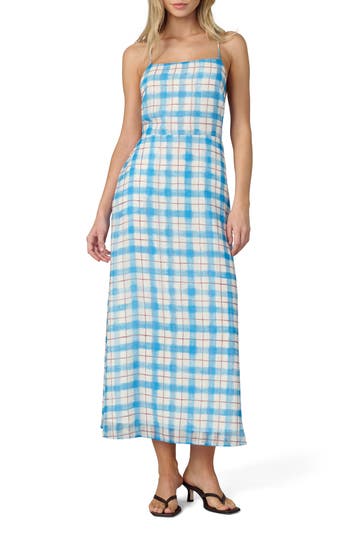 Joe's The Charlie Midi Dress in Blue/Rust Check at Nordstrom Rack, Size Small