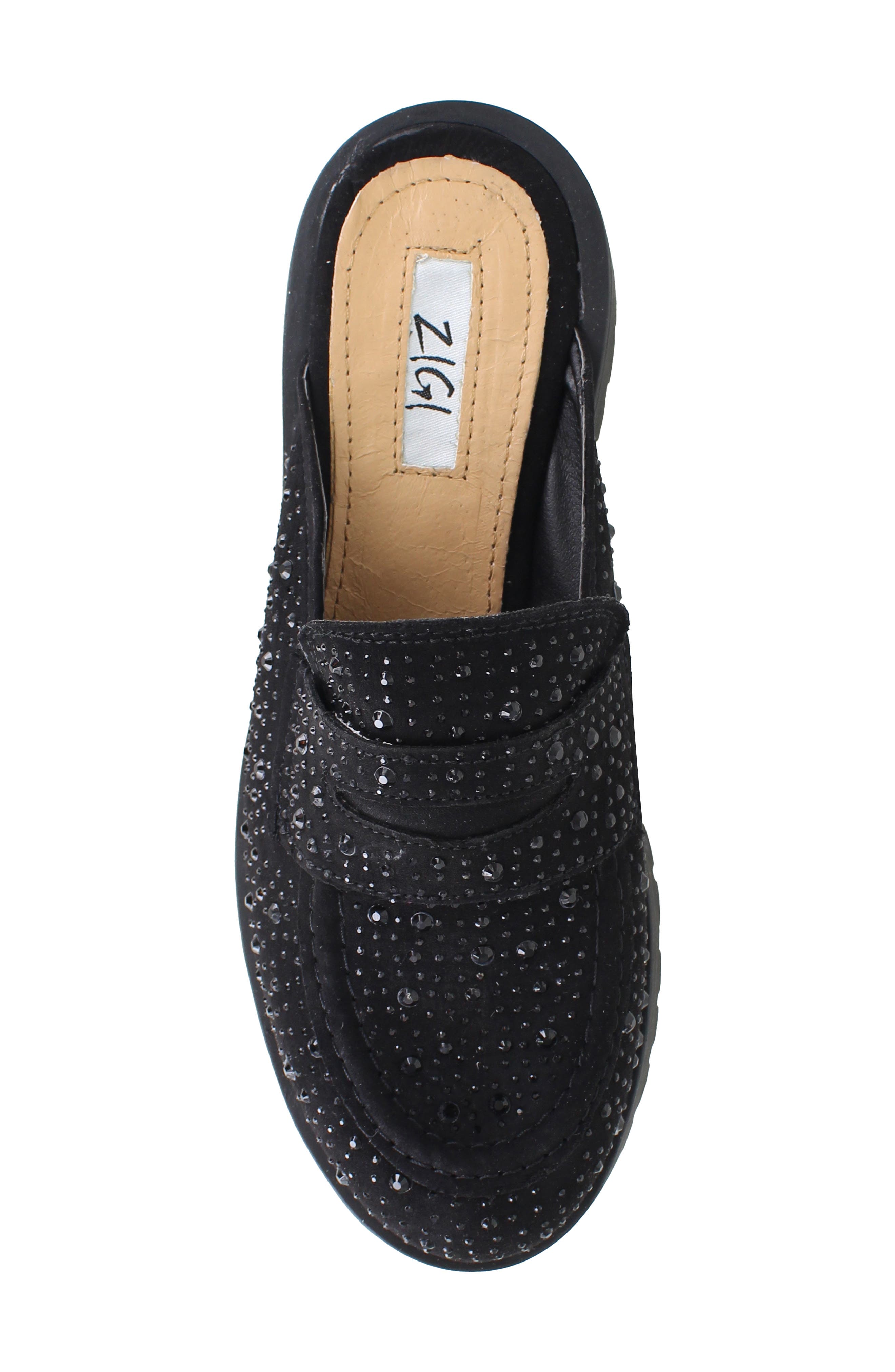 ZIGI Sachi Rhinestone Embellished Lug Sole Clog, Alternate, color, Black Suede