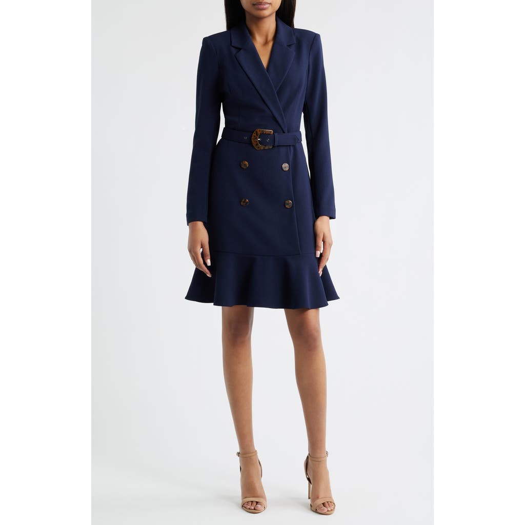 Eliza J Long Sleeve Belted Blazer Dress