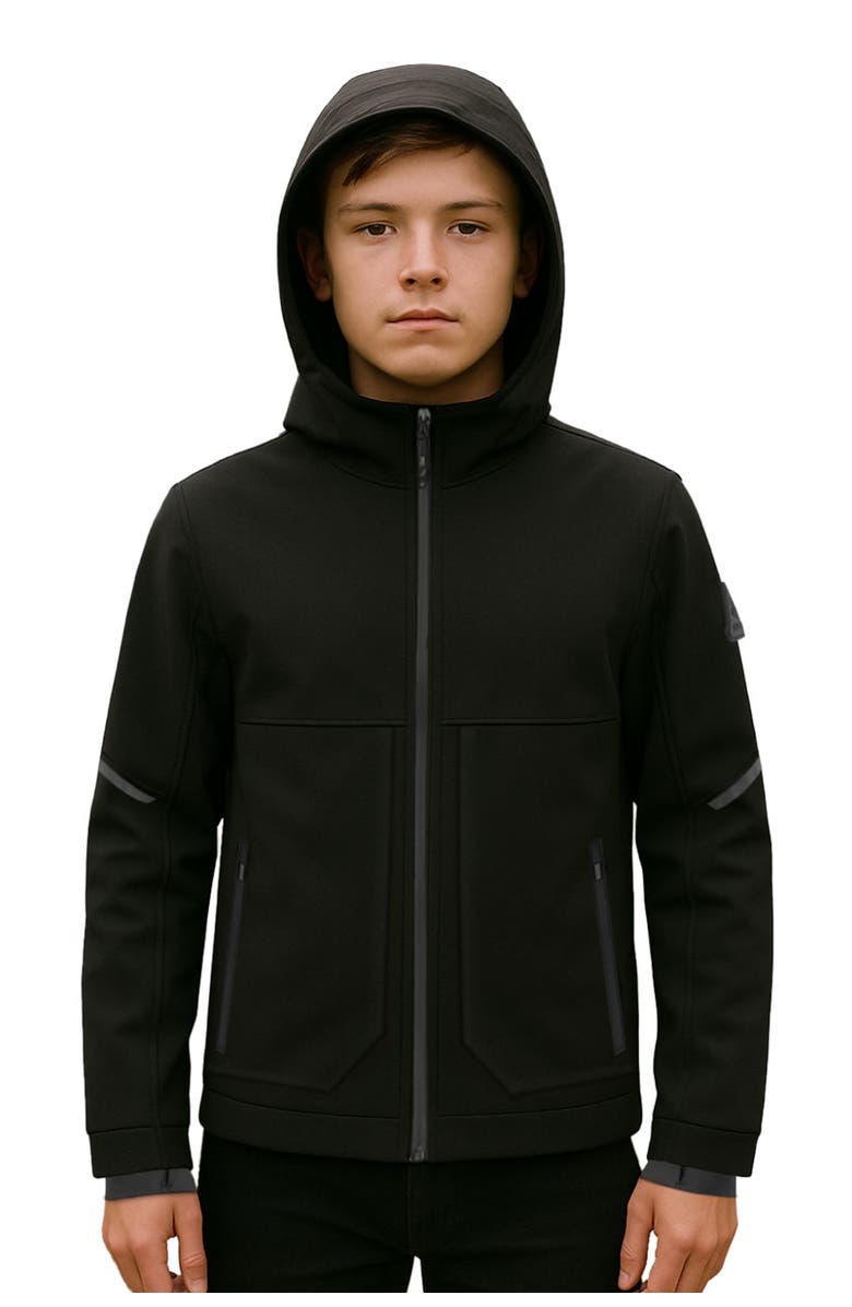 Alpine North Tofino Junior - Kid's Fleece Lined Softshell Windbreaker, Main, color, Black