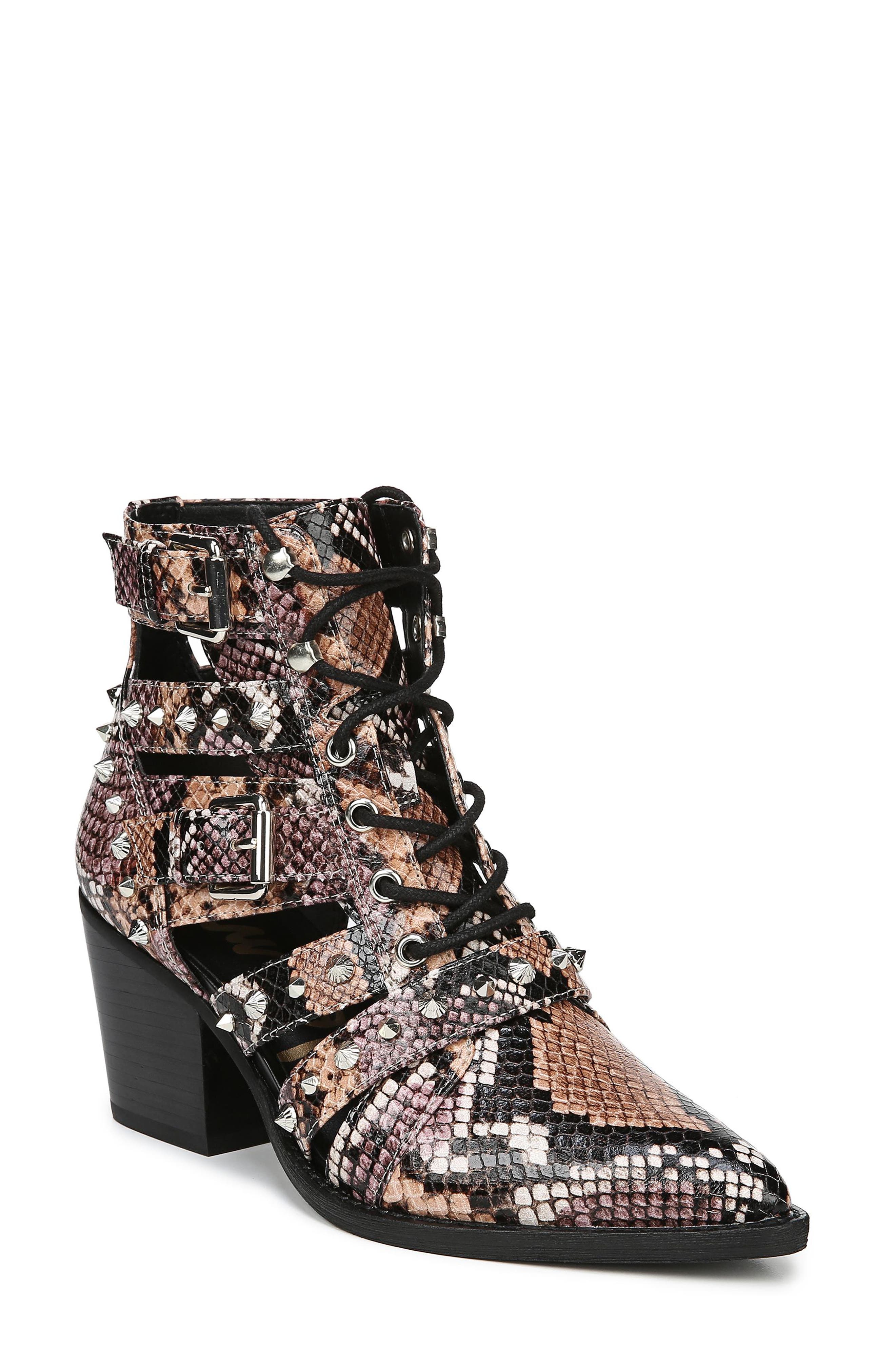 Elana Boot, Main, color, PEACH SNAKE PRINT LEATHER