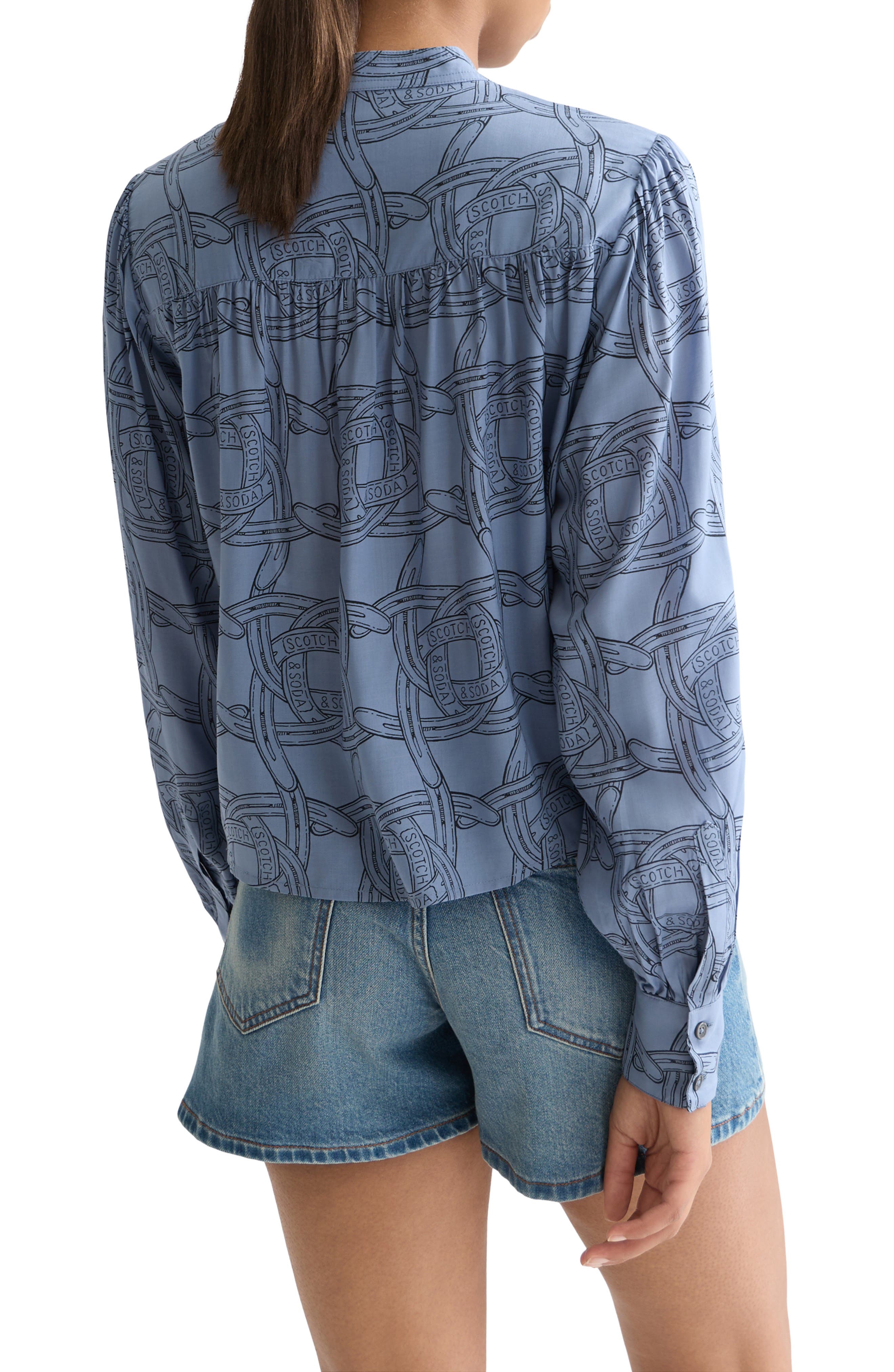 Print Pintuck Shirt - image 2