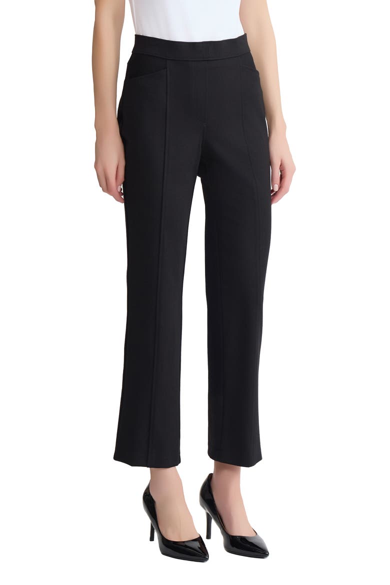 Pintuck Pull-On Straight Leg Ankle Pants, Alternate, color, JONES BLACK
