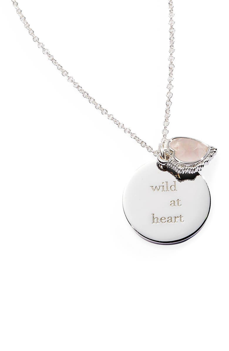 Alex and Ani Wild At Heart Duo Charm Pendant Necklace, Alternate, color, Silver