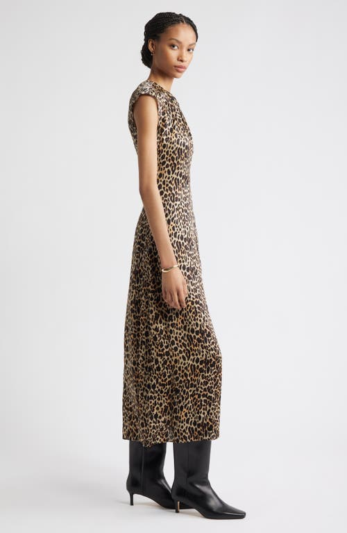 Nordstrom Shirred Cap Sleeve A-line Dress In Animal Print