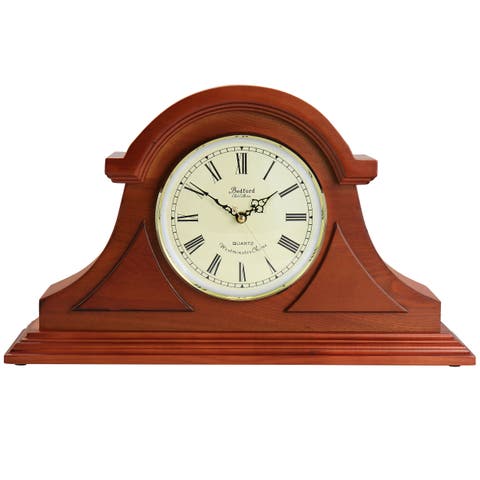 17.75in Tambour Mantel Clock with Chimes