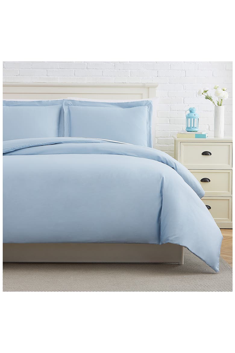 Luxury Collection 300 Thread-Count Long Staple Cotton Oversized Duvet Cover Set, Main, color, BLUE