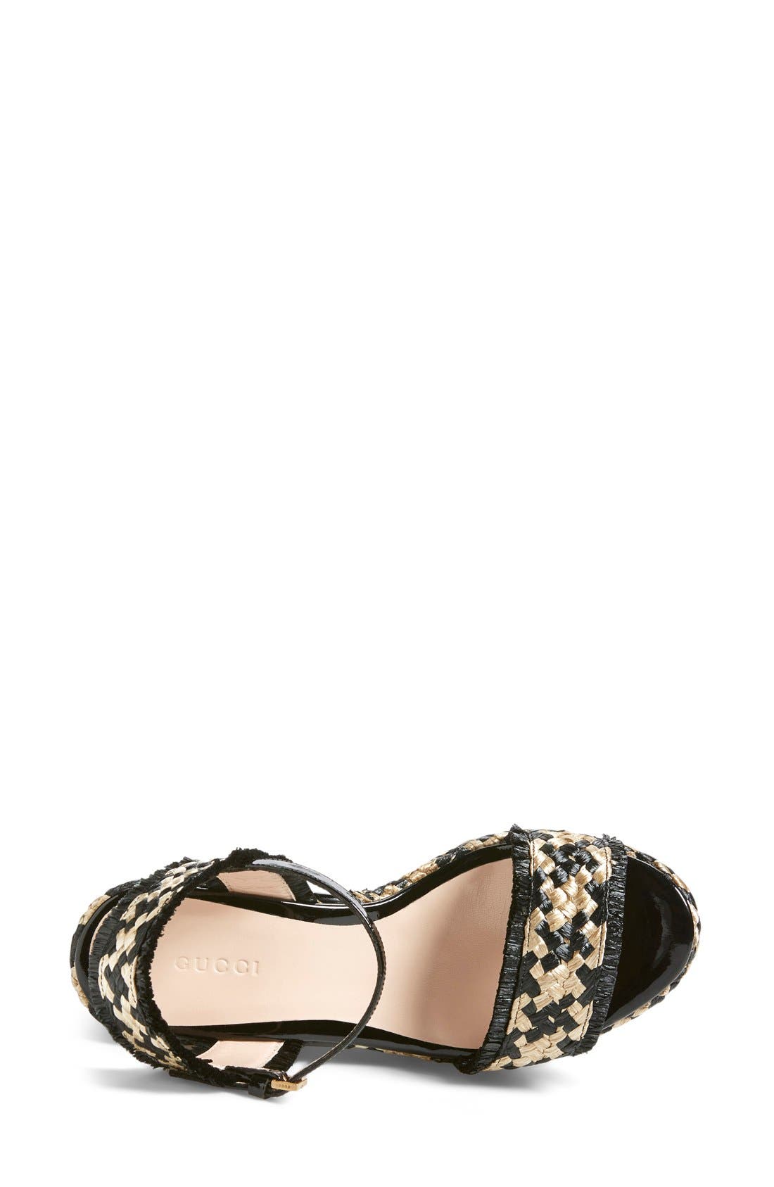 Gucci 'Maya' Wedge Platform Sandal, Alternate, color, 