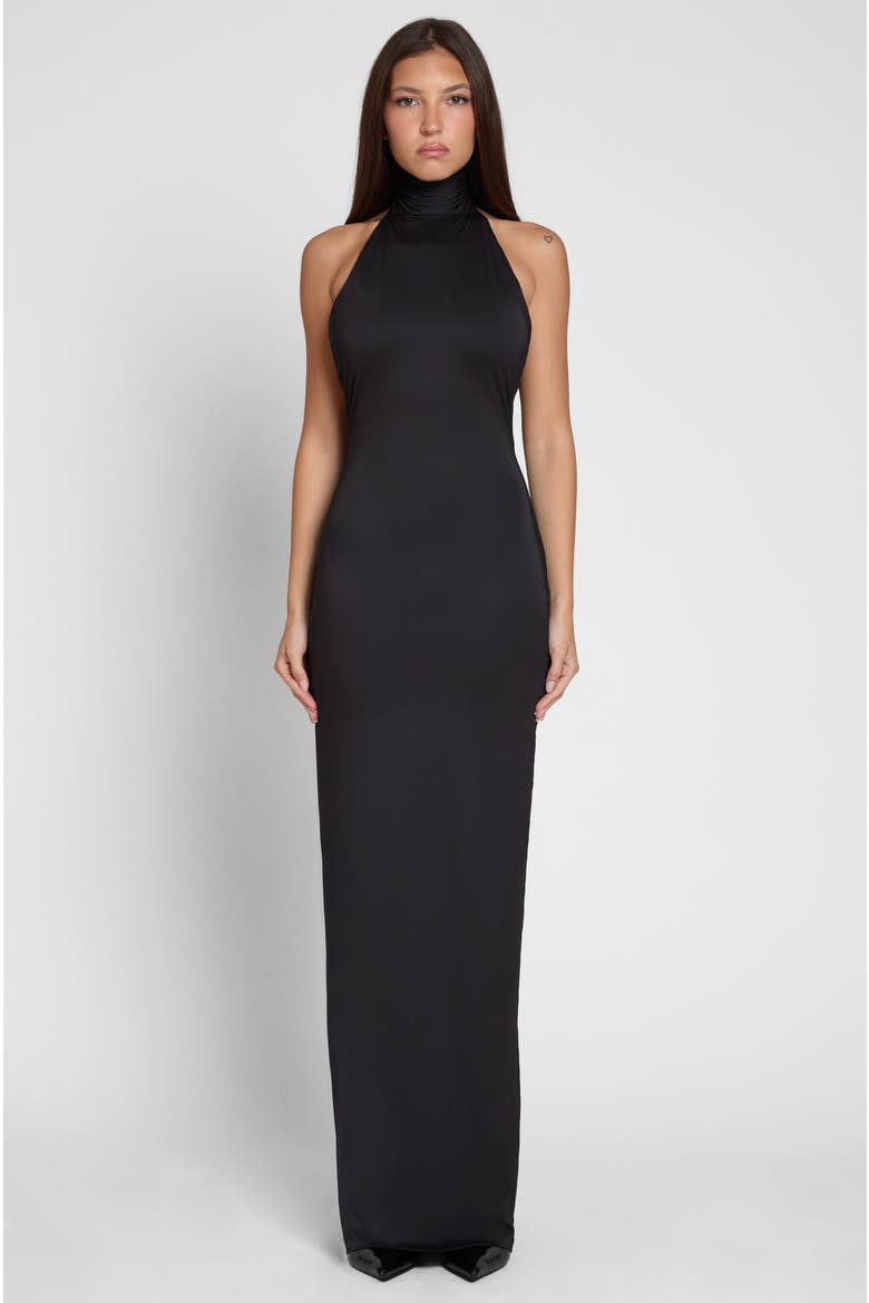 Alaia Drape Maxi Dress, Alternate, color, Black