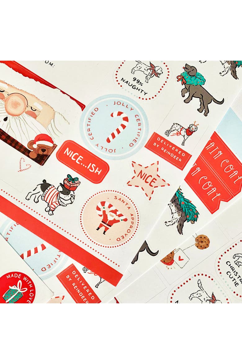 Christmas/Holiday "Santa & Dogs" To/From Gift Labels, Alternate, color, Multi-Pack