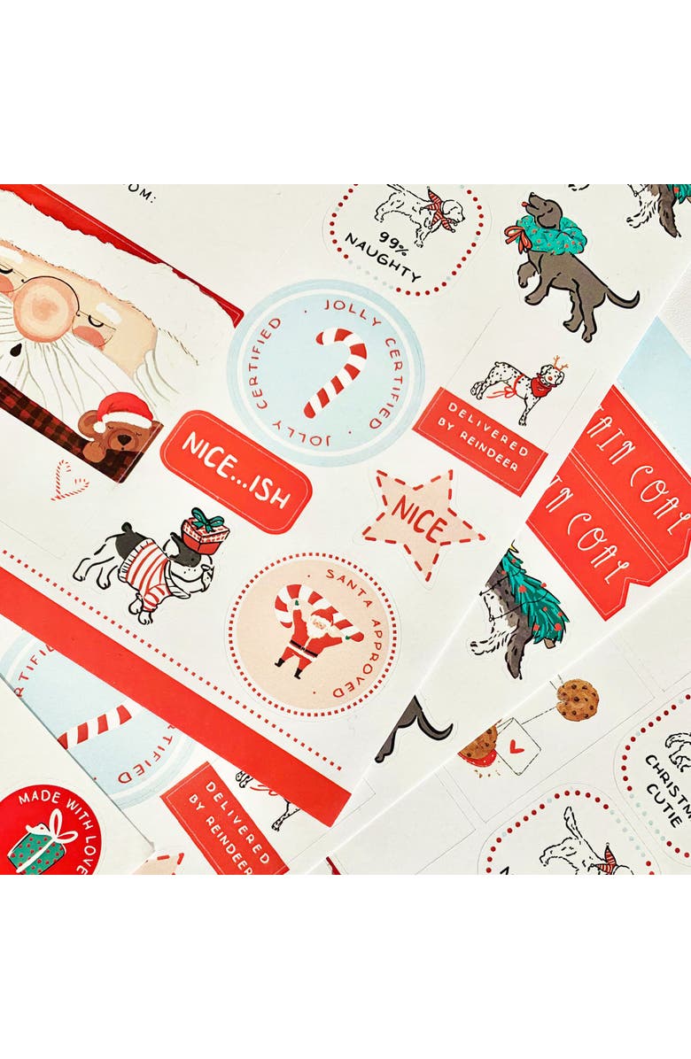 Ramus & Co Christmas/Holiday "Santa & Dogs" To/From Gift Labels, Alternate, color, Multi-Pack