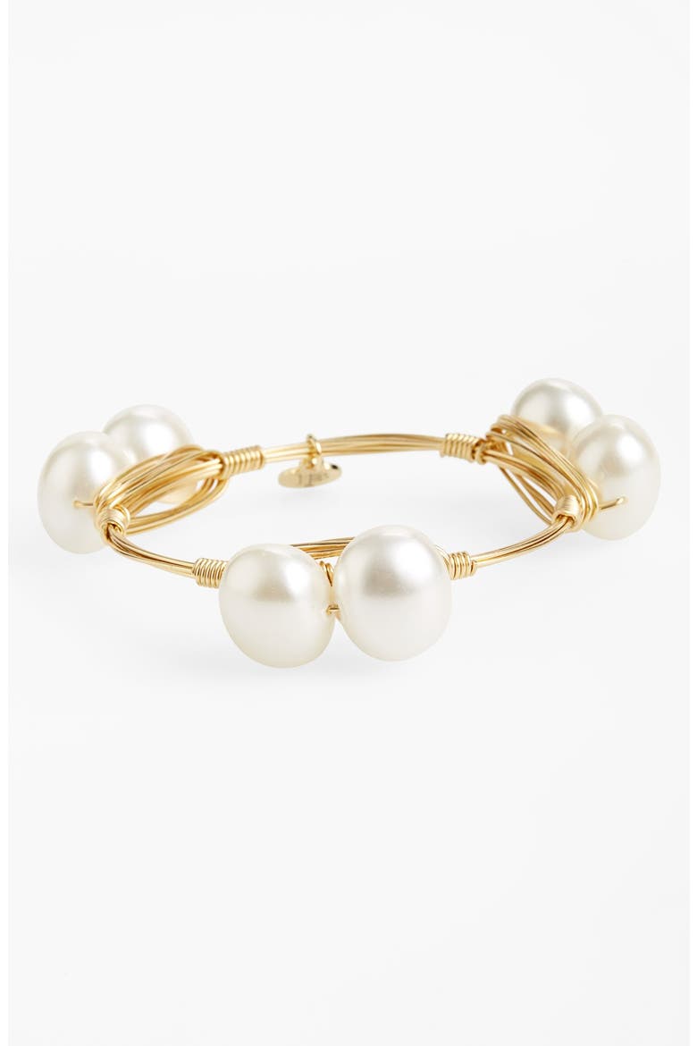 Medium Faux Pearl Bracelet, Main, color, WHITE MED