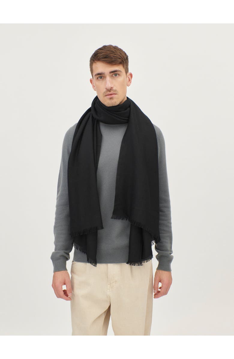Gobi Cashmere Lightweight Cashmere Woven Scarf, Main, color, Black