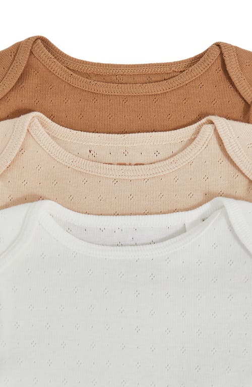 Reiss Assorted 3-pack Pointelle Long Sleeve Bodysuits In Brown