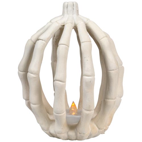 Northlight Led Lighted Skeleton Pumpkin Halloween Decoration In Neutral