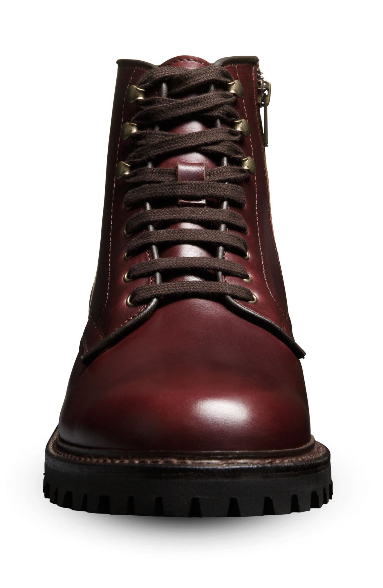 Higgins Mill Lug Zip Boot, Alternate, color, BURGUNDY
