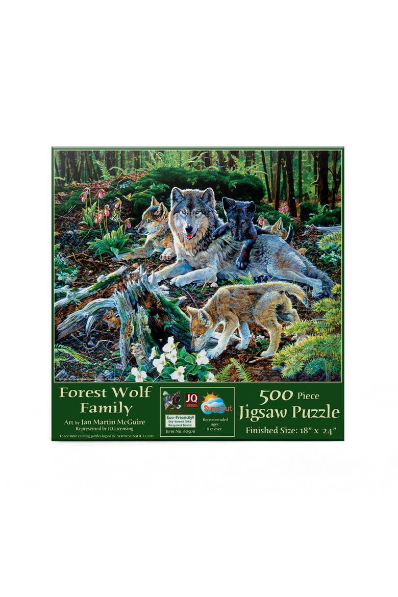 Forest Wolf Family 500 piece Jigsaw Puzzle for Adults, Alternate, color, Multicolor