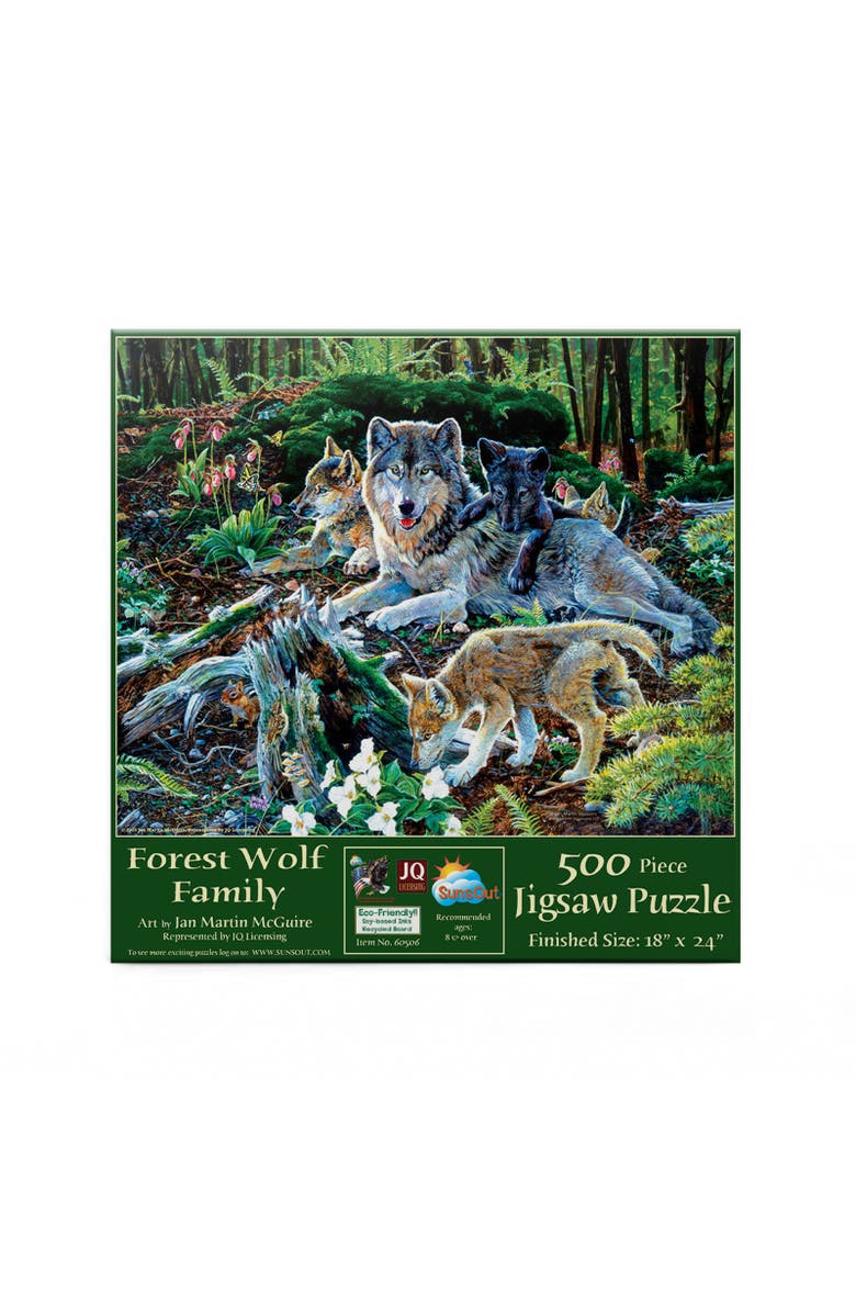Sunsout Forest Wolf Family 500 piece Jigsaw Puzzle for Adults, Alternate, color, Multicolor