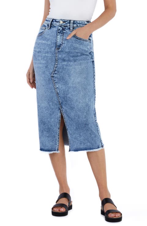 Fresh Denim Midi Skirt