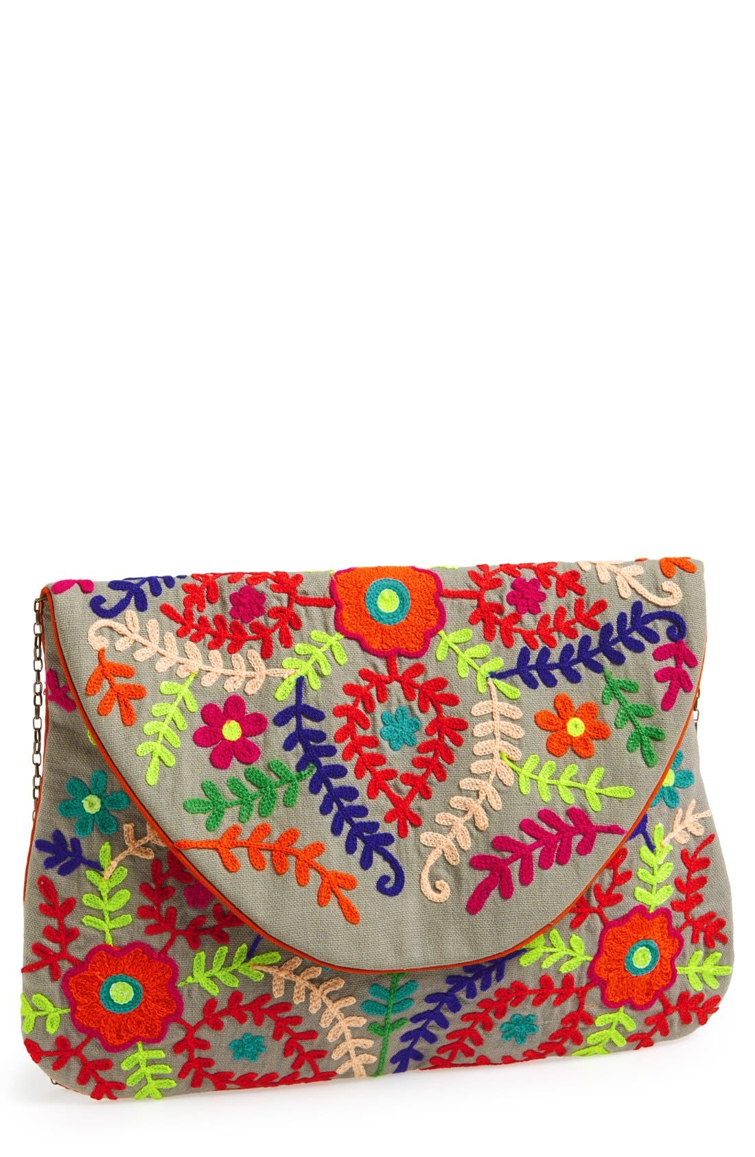 Big Buddha 'Large' Oversized Embroidered Clutch, Main, color, 