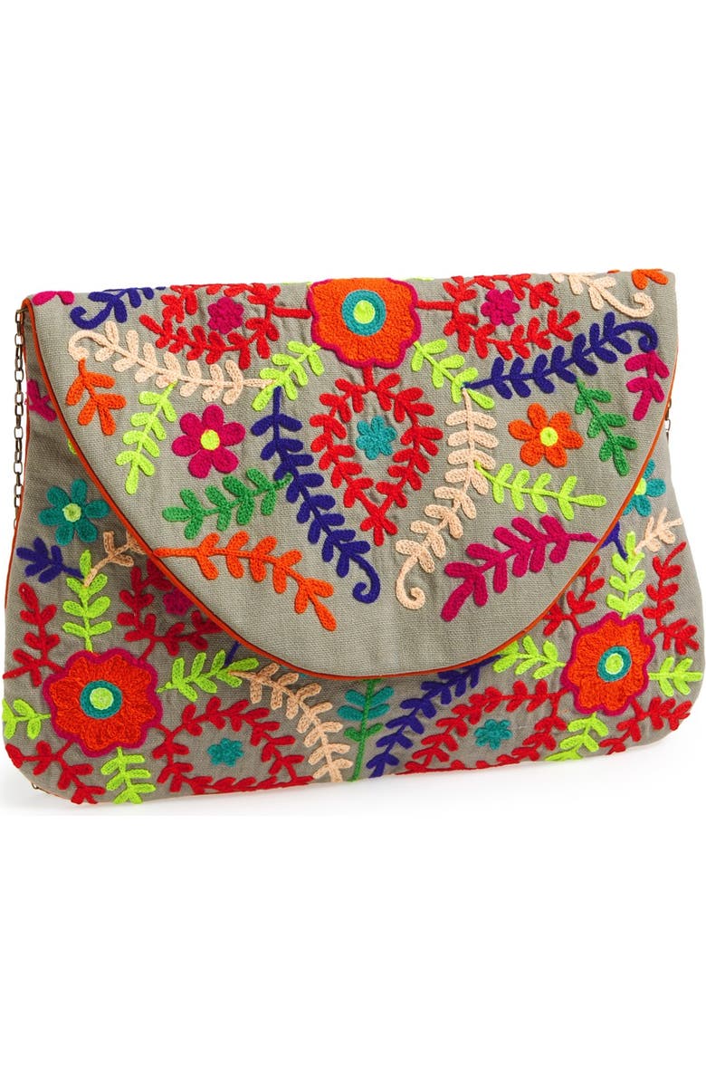 Big Buddha 'Large' Oversized Embroidered Clutch, Main, color,