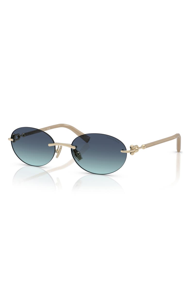 Tiffany & Co. 56mm Gradient Oval Sunglasses, Alternate, color, Pale Gold/ Azure Gradient Blue
