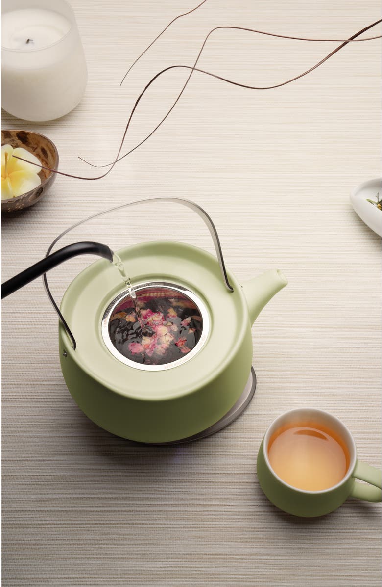 OHOM INC Leiph Self-heating Teapot Set, Alternate, color, Verde Green