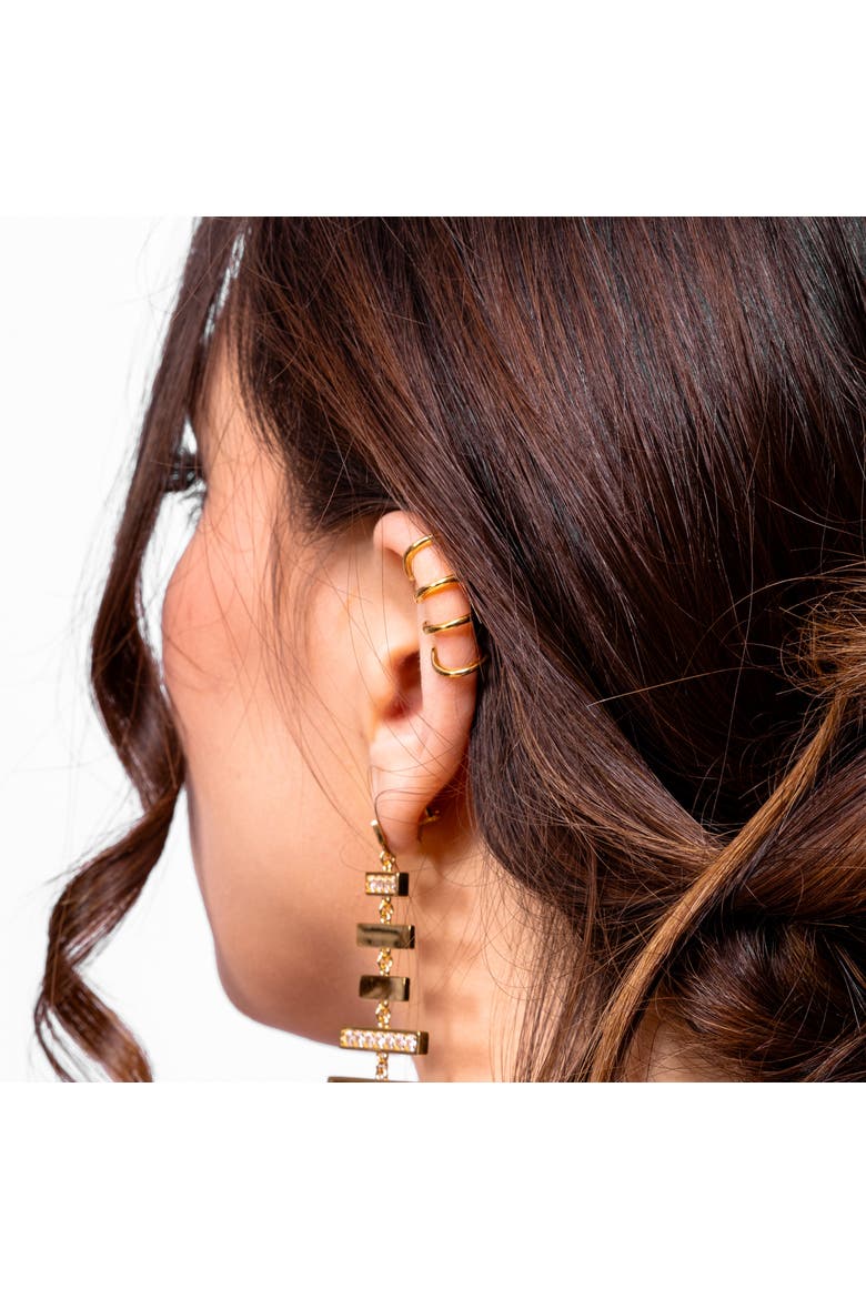 Waterfall High Ear Cuff, Alternate, color, Sterling Silver