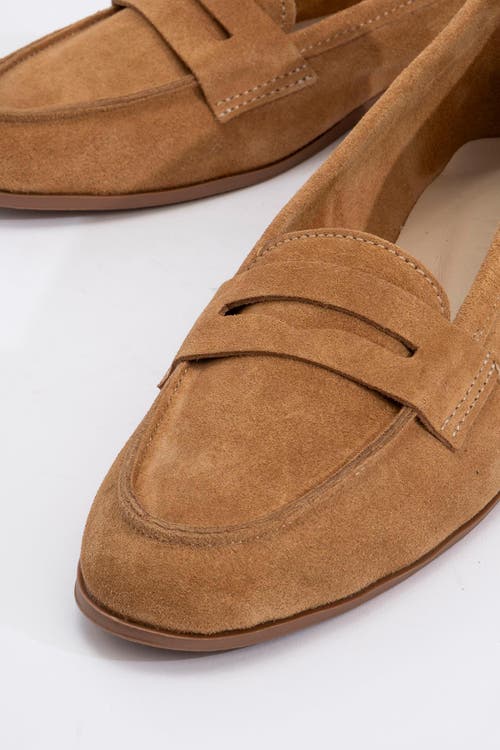 Forever & Always Shoes Women's Dorothy - Cognac Brown Suede Leather Loafers In Cognac Brown Suede Leather